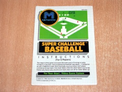 Super Challenge Baseball Manual