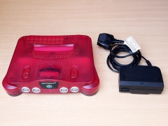 N64 Red Transparent Console + PSU