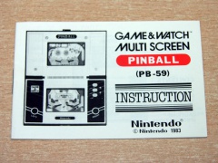 Pinball Game & Watch Manual
