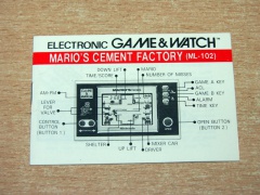 Mario's Cement Factory Game & Watch Manual