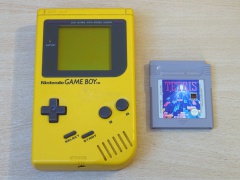 Yellow Gameboy Console + Tetris